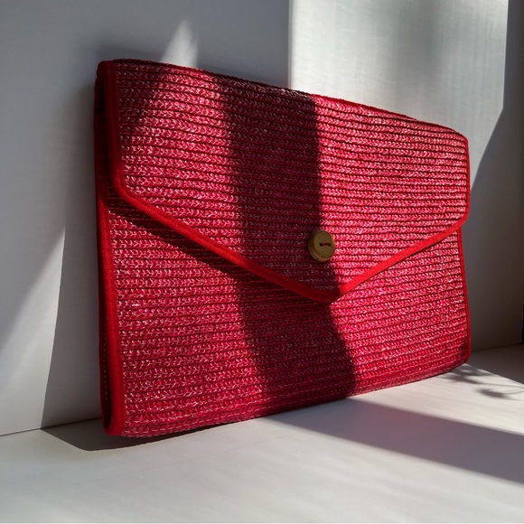 Vintage Oversized Straw Clutch - Picture 6 of 7